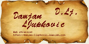 Damjan LJupković vizit kartica